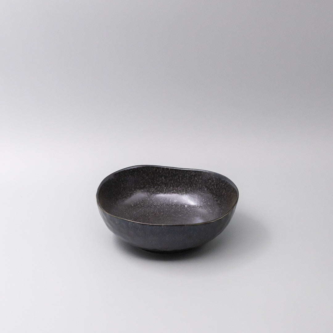 Premium Organic Shape Bowl – Kanso Matte Black Glaze 20cm
