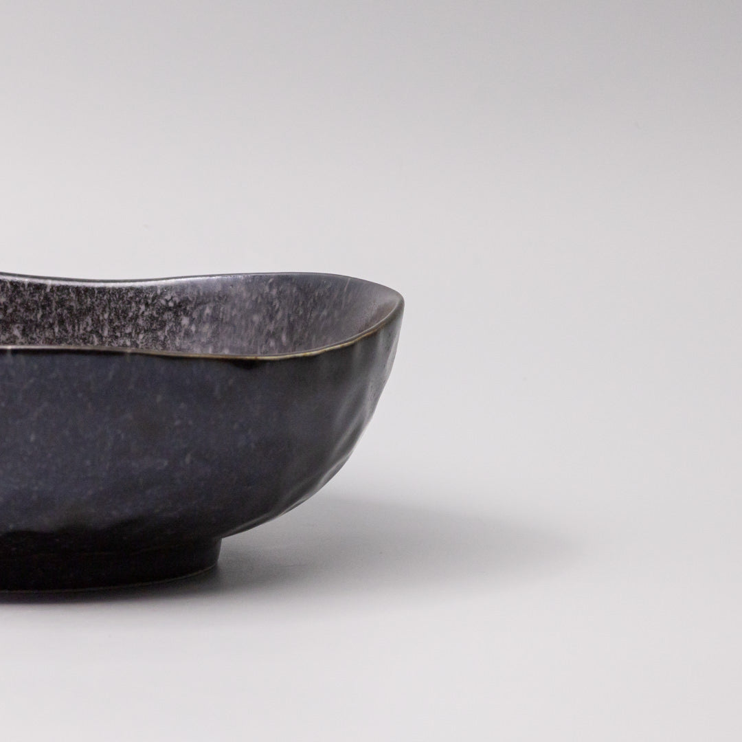Premium Organic Shape Bowl – Kanso Matte Black Glaze 20cm