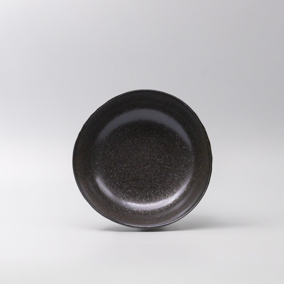Premium Organic Shape Bowl – Kanso Matte Black Glaze 20cm