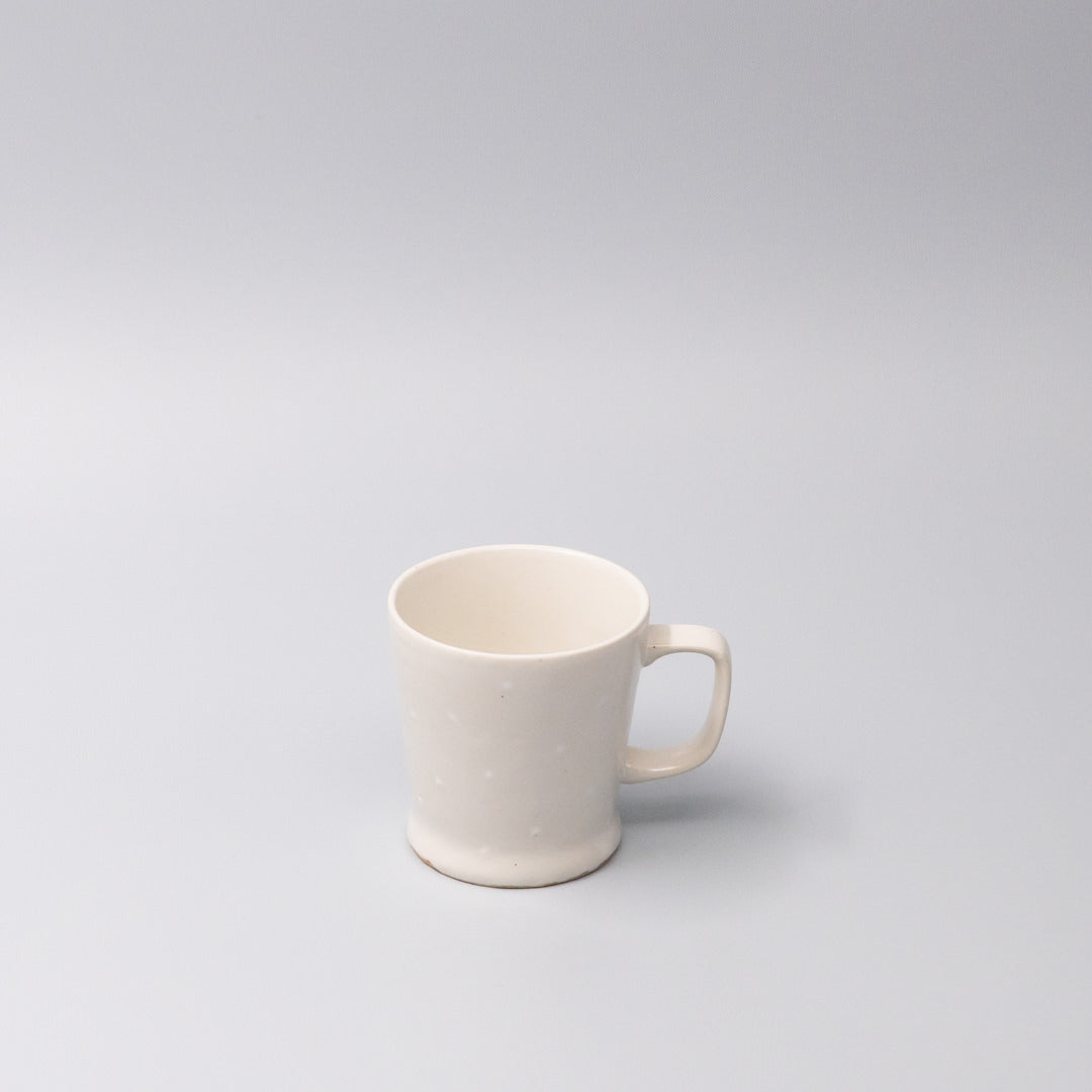 Premium 8.5cm White Dot Glaze Ceramic Mug Japanese Tableware