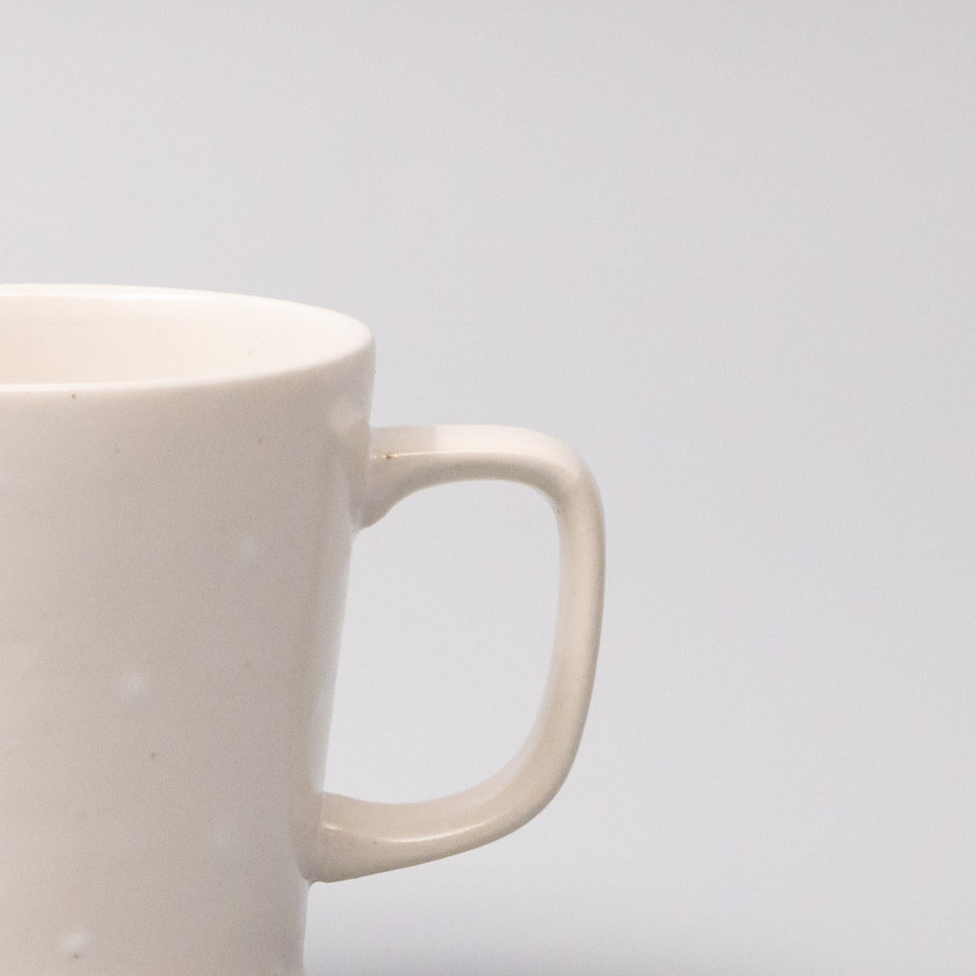 Premium 8.5cm White Dot Glaze Ceramic Mug Japanese Tableware