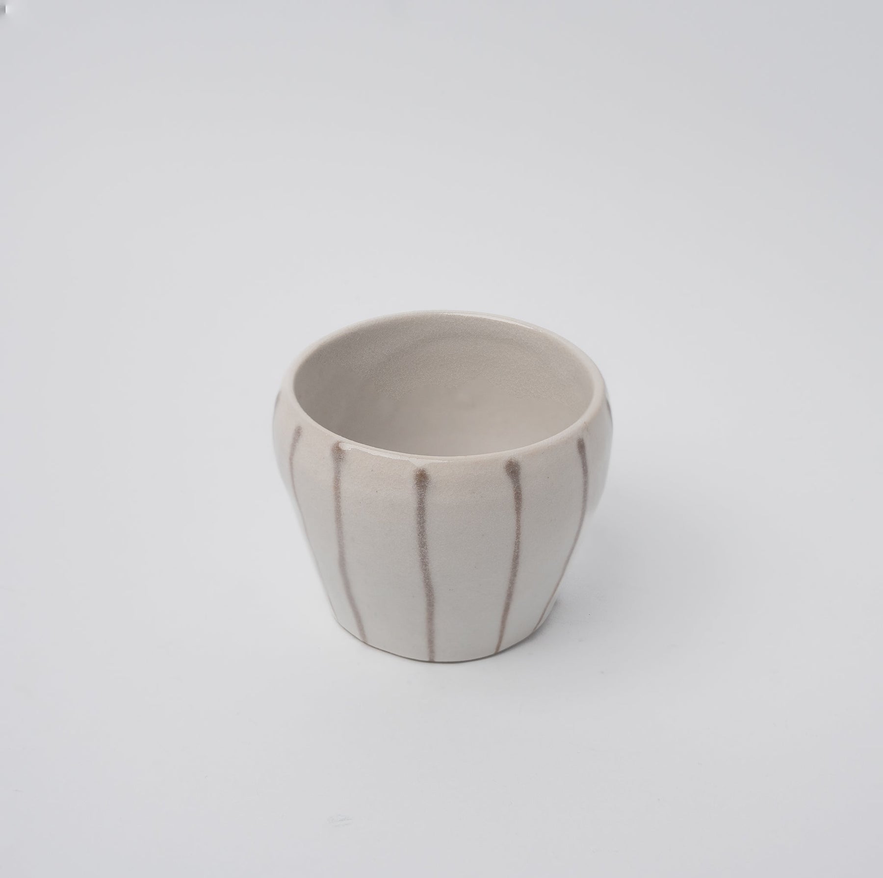 Premium Cup – Cream Grey Stripe Design 160ml