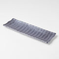 Premium Crumpled Design Sashimi Plate - Black, 33cm