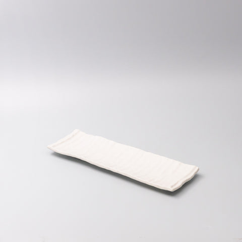 Premium 33cm White Glaze Ceramic Sashimi Plate Dishwasher Microwave Safe
