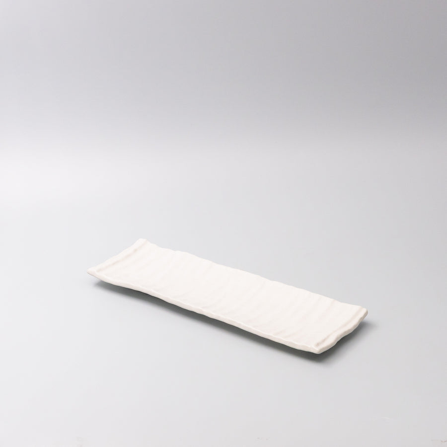Premium 33cm White Glaze Ceramic Sashimi Plate Dishwasher Microwave Safe