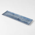 Premium Rectangular Plate – Dark Blue Line Glaze 33 x 10cm