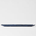 Premium Rectangular Plate – Dark Blue Line Glaze 33 x 10cm