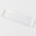 Premium 33cm Line Design White Glaze Ceramic Sashimi Plate Dishwasher Microwave Safe