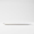 Premium 33cm Line Design White Glaze Ceramic Sashimi Plate Dishwasher Microwave Safe
