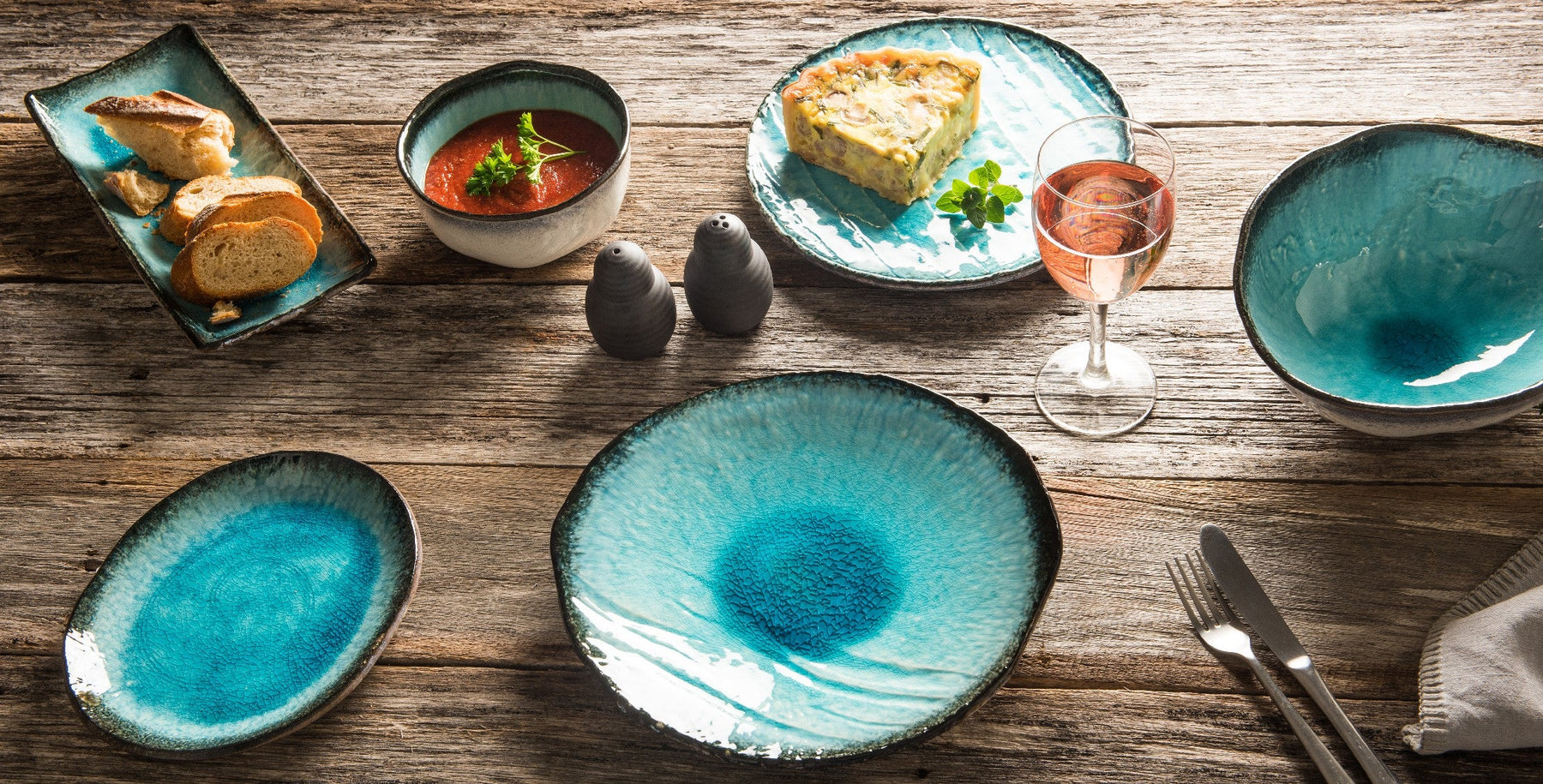 Premium 18cm Sky Blue Glaze Oval Ceramic Plate Dishwasher Safe