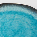 Premium 22cm Sky Blue Glaze Oval Ceramic Plate Dishwasher Safe
