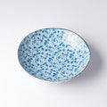 Premium 21cm Blue Daisy Glaze Ceramic Pasta Bowl 500ml Dishwasher Microwave Safe