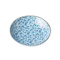 Premium 21cm Blue Daisy Glaze Ceramic Pasta Bowl 500ml Dishwasher Microwave Safe