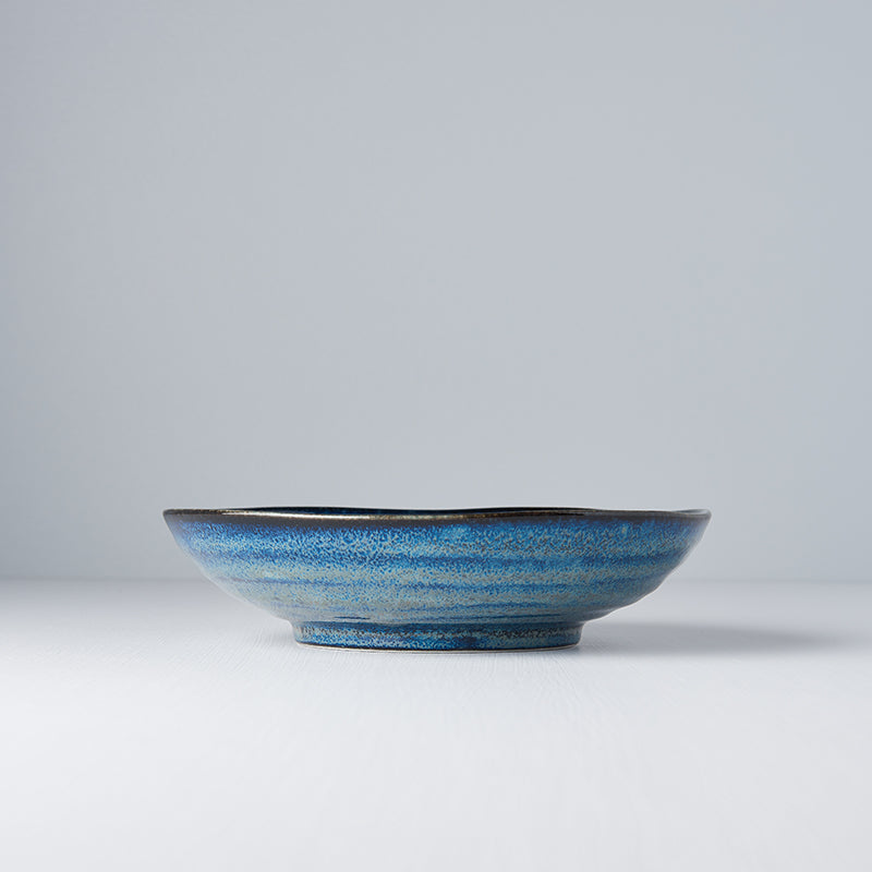 Premium Organic Shape Pasta Bowl – Kanso Indigo Blue Glaze 21cm, 600ml