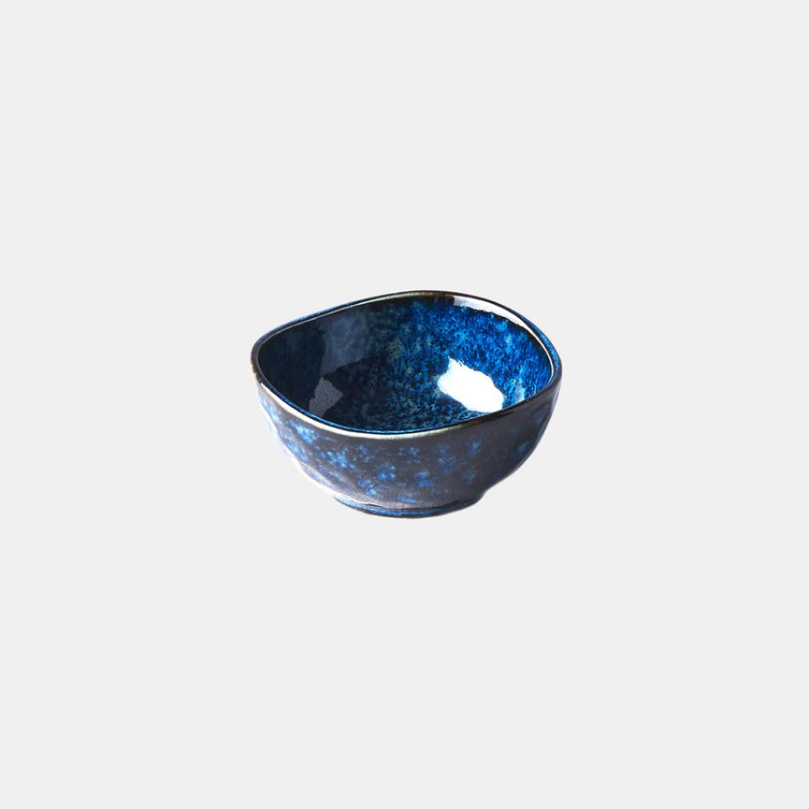 Premium 8.5cm Kanso Indigo Blue Glaze Organic Ceramic Sauce Dish 100ml