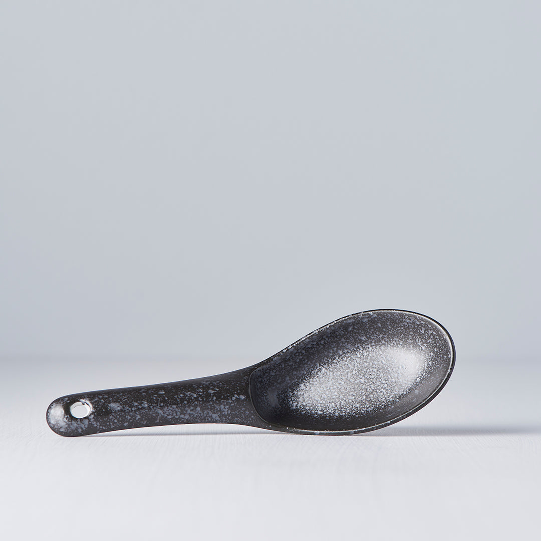 Premium Small Ceramic Spoon – Kanso Matt Black 15cm