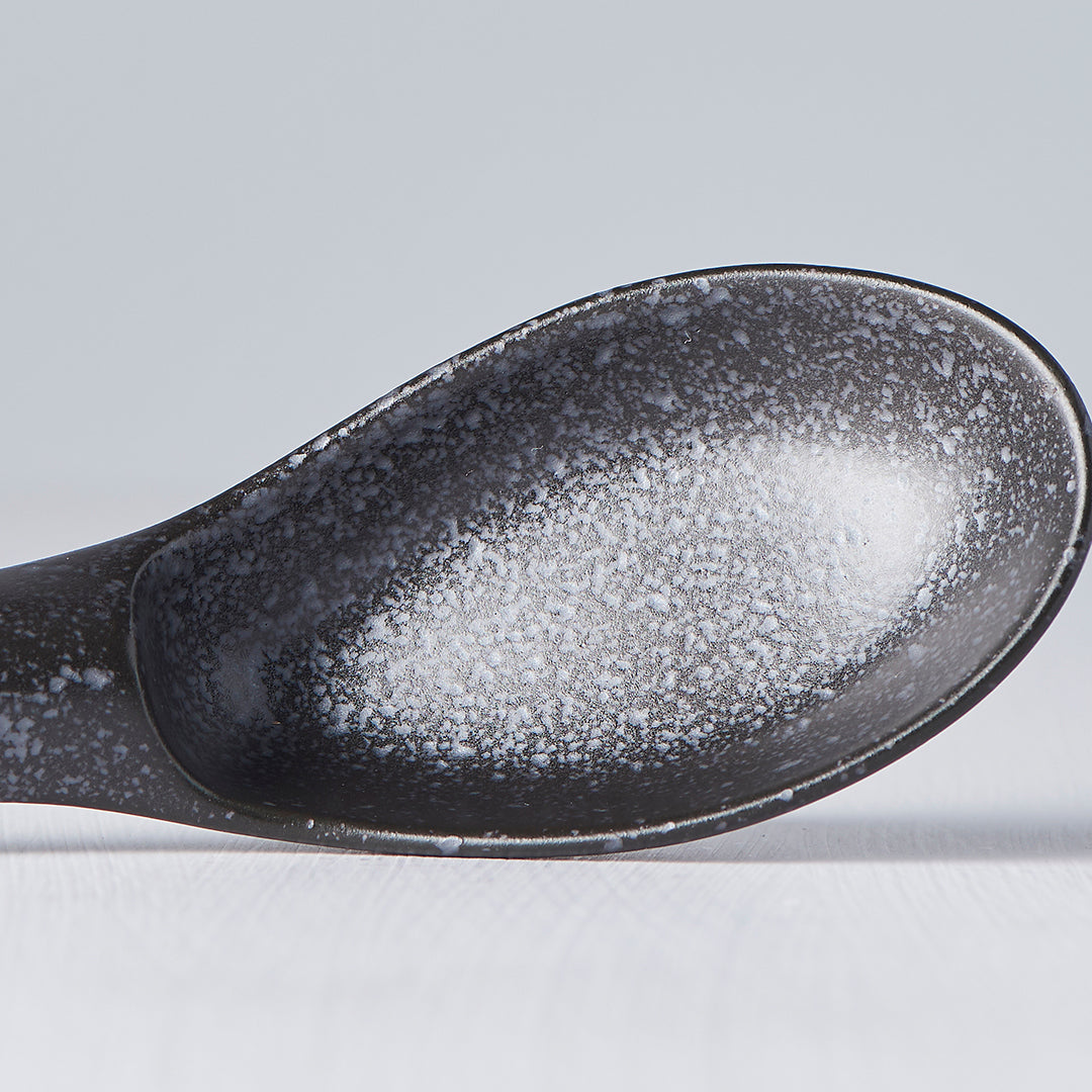 Premium Small Ceramic Spoon – Kanso Matt Black 15cm