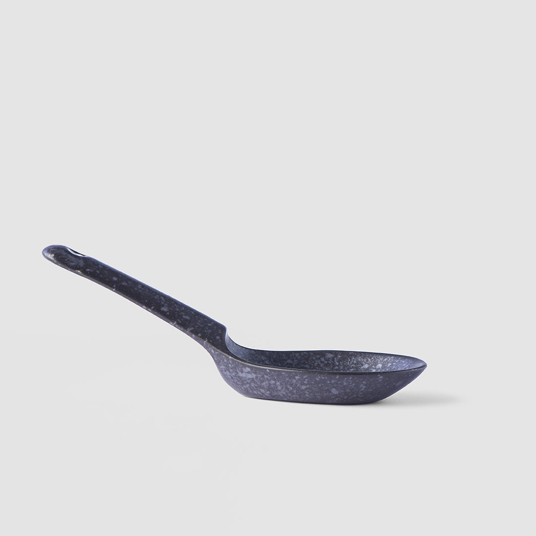 Premium Small Ceramic Spoon – Kanso Matt Black 15cm