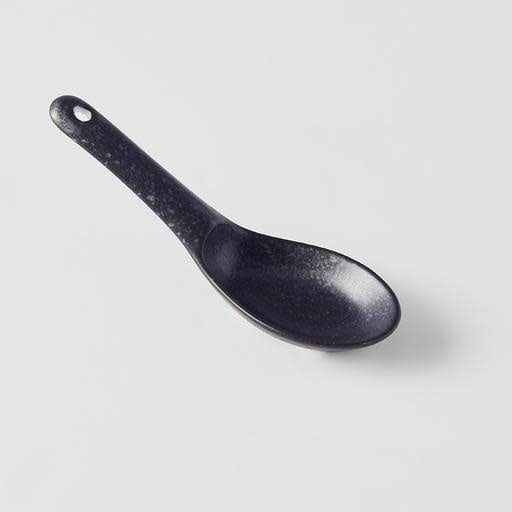 Premium Small Ceramic Spoon – Kanso Matt Black 15cm