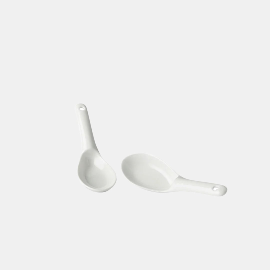 Kanso Soft White Glaze Ceramic Spoon 15cm Japanese Tableware Dishwasher Microwave Safe