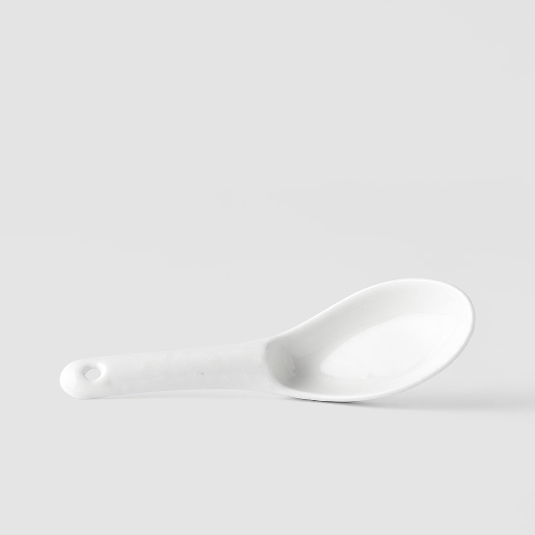 Kanso Soft White Glaze Ceramic Spoon 15cm Japanese Tableware Dishwasher Microwave Safe