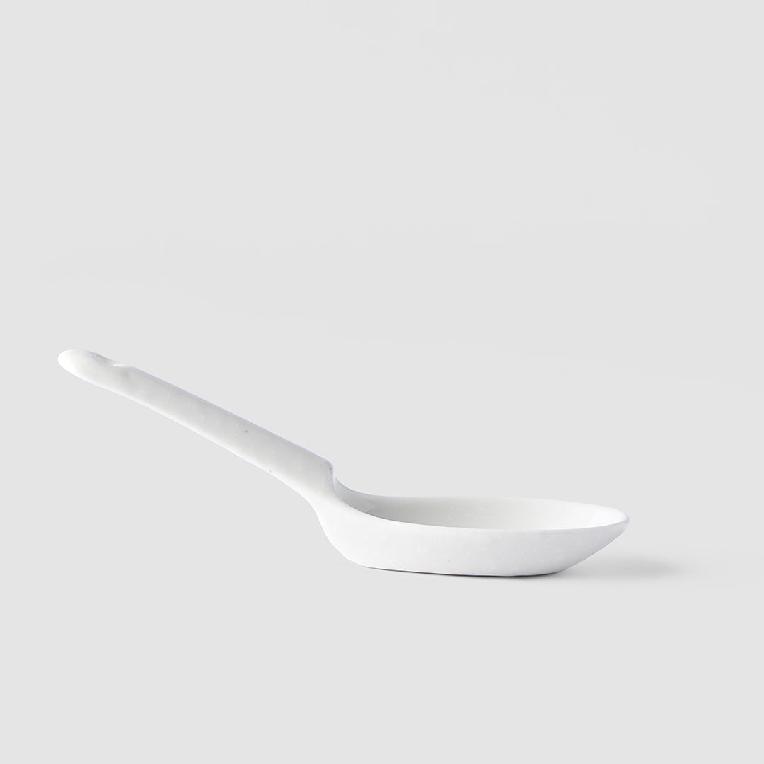 Kanso Soft White Glaze Ceramic Spoon 15cm Japanese Tableware Dishwasher Microwave Safe
