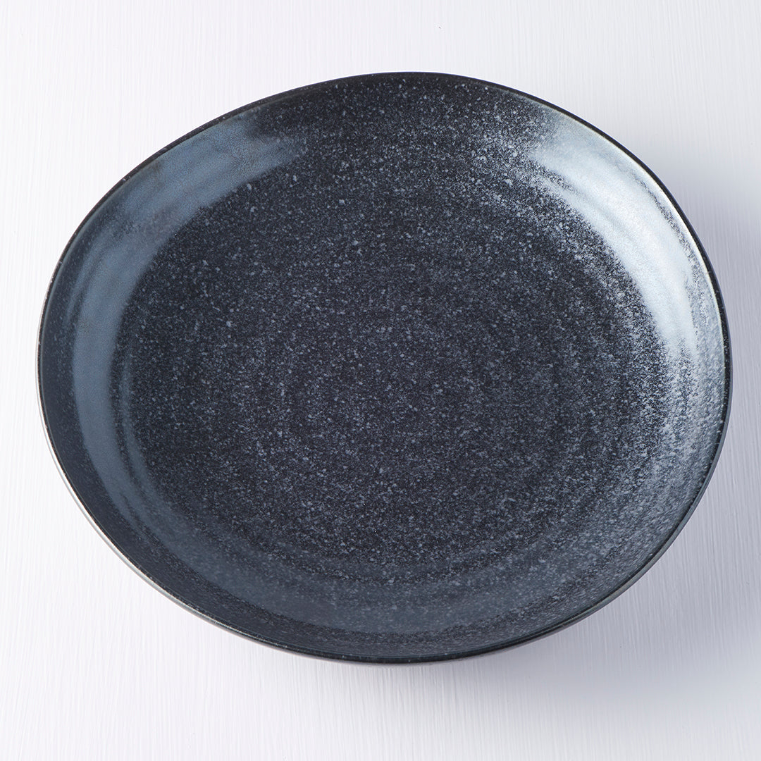Premium 23cm Kanso Matt Black Organic Ceramic Dinner Plate Dishwasher Microwave Safe