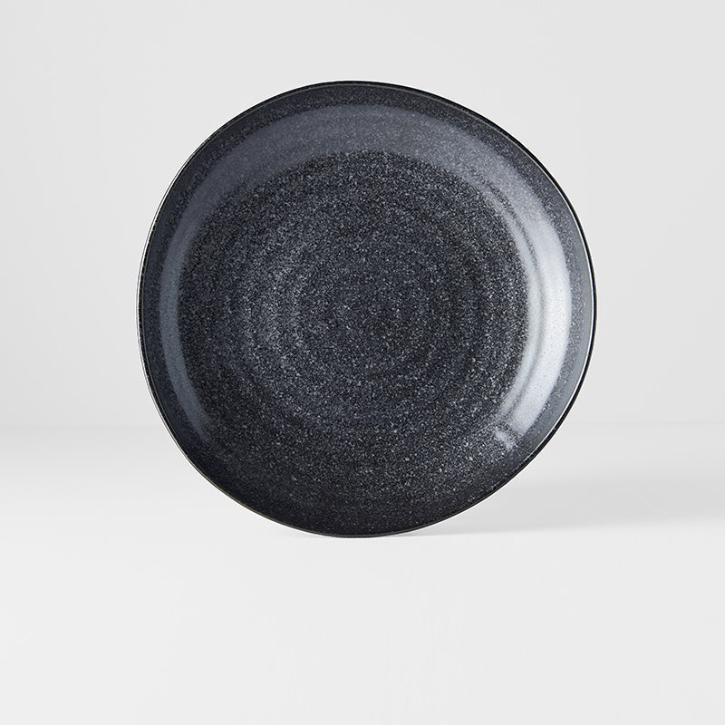 Premium 23cm Kanso Matt Black Organic Ceramic Dinner Plate Dishwasher Microwave Safe