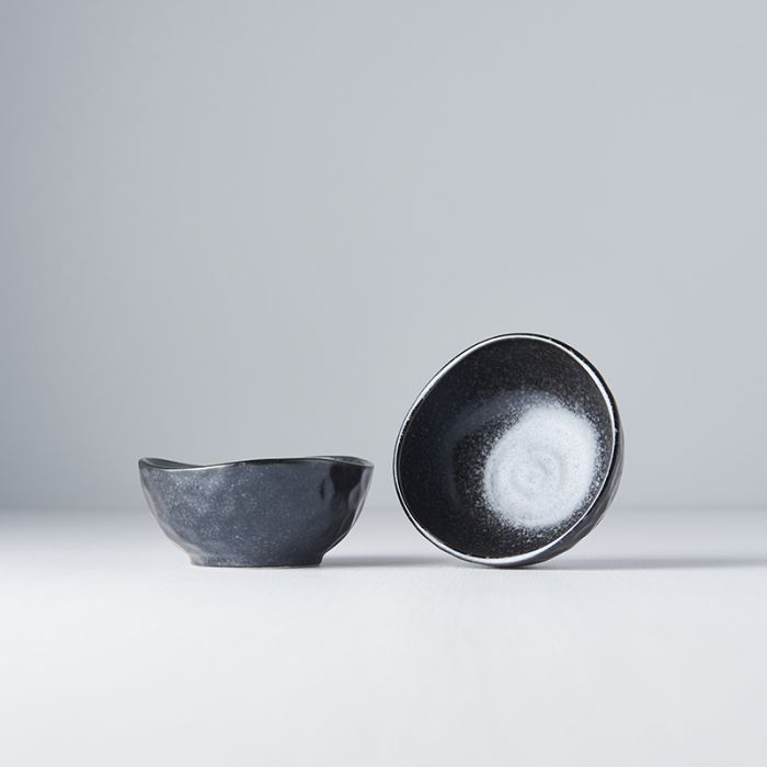 Premium 9cm Kanso Matt Black Organic Ceramic Sauce Dish 100ml