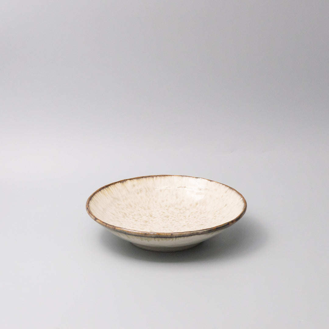 Premium Pasta Bowl – White Ivory Pearl Glaze 24cm