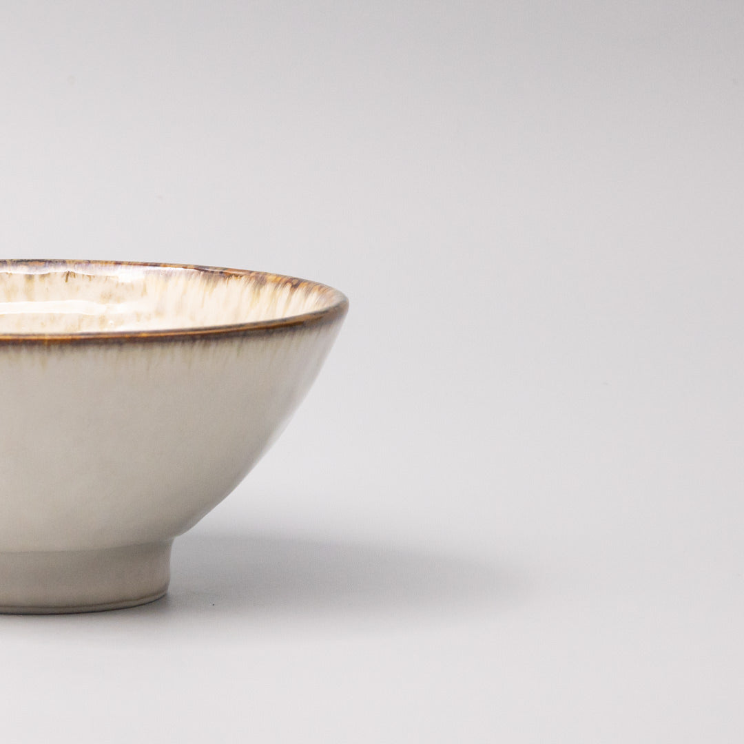 Premium Bowl – White Ivory Pearl Glaze 15.5cm