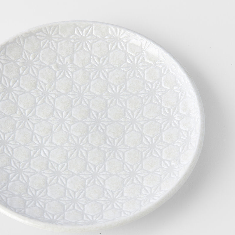 Premium 17cm White Star Glaze Ceramic Tapas Plate Dishwasher Microwave Safe