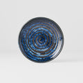 Premium Tapas Plate – Blue Copper Swirl Glaze 17cm
