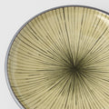 Premium Tapas Plate – Green Converging Line Glaze 17cm