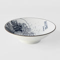Premium Hokusai Great Wave Ramen Bowl - Blue, 24.5cm