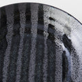 Premium Flat Pasta Bowl – Gloss Black Stripes 23cm, 500ml