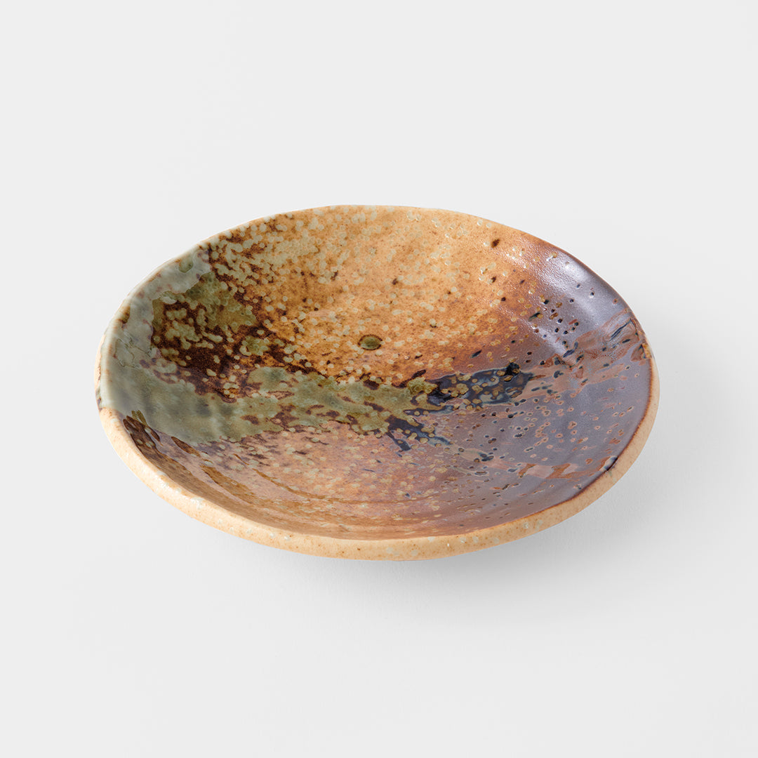 Premium Tapas Plate – Brown Wabi Sabi Glaze 17cm