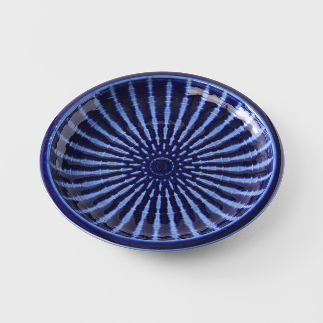 Premium 26cm Cobalt Rays Glaze Ceramic Dinner Plate Dishwasher Microwave Safe