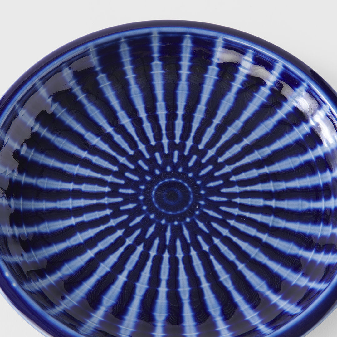 Premium 26cm Cobalt Rays Glaze Ceramic Dinner Plate Dishwasher Microwave Safe