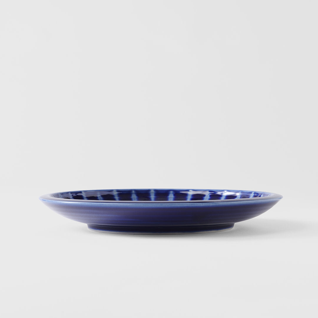 Premium 26cm Cobalt Rays Glaze Ceramic Dinner Plate Dishwasher Microwave Safe