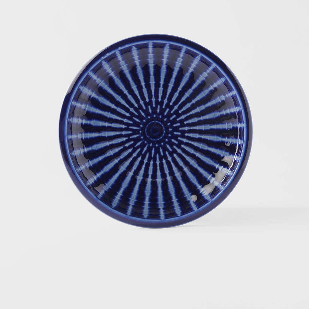 Premium 26cm Cobalt Rays Glaze Ceramic Dinner Plate Dishwasher Microwave Safe