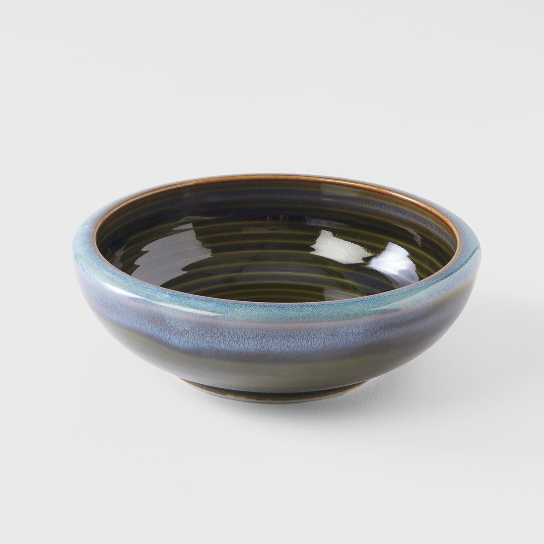 Bowl Thick Edge 17cm Blue Outer Dark Green Inner Glaze - SuperSaverAU - view 1