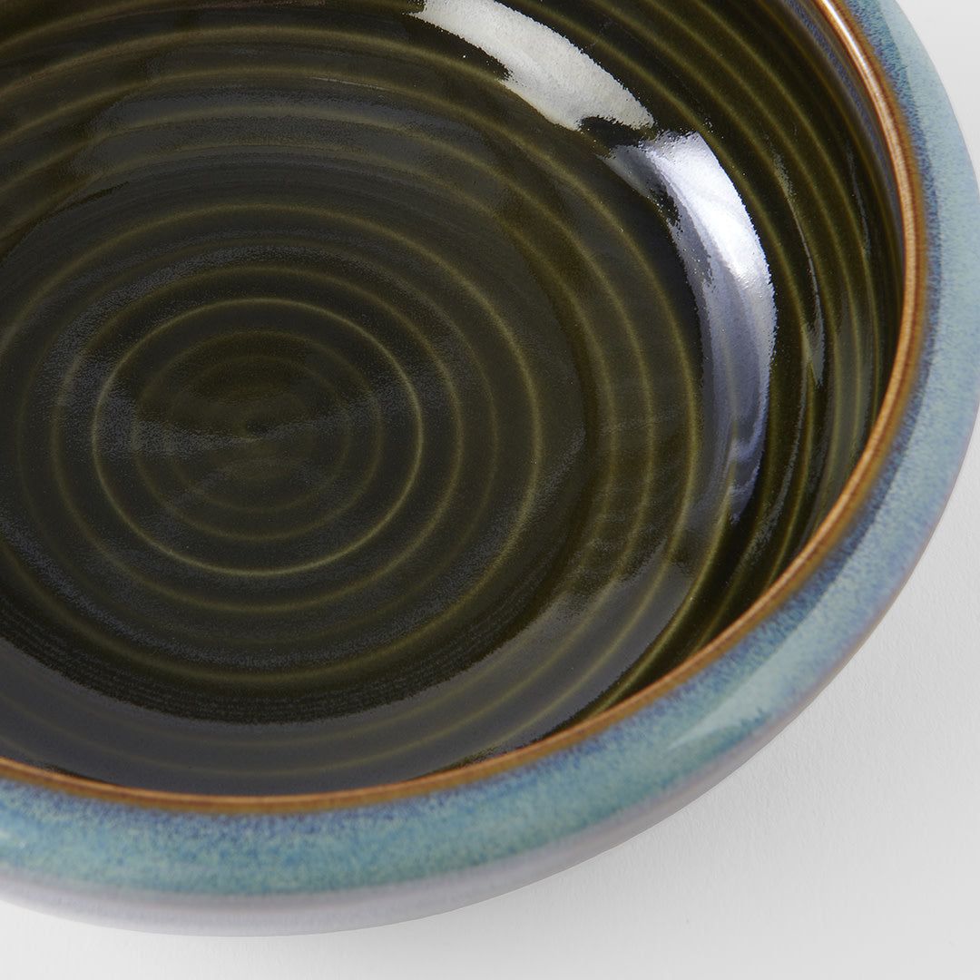 Bowl Thick Edge 17cm Blue Outer Dark Green Inner Glaze - SuperSaverAU - view 3