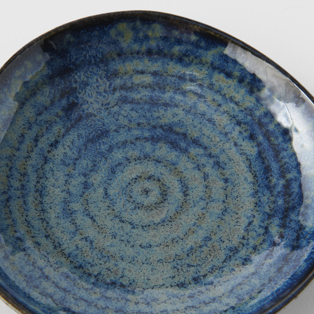 Premium Organic Shape Saucer – Kanso Indigo Blue Glaze 13.5cm