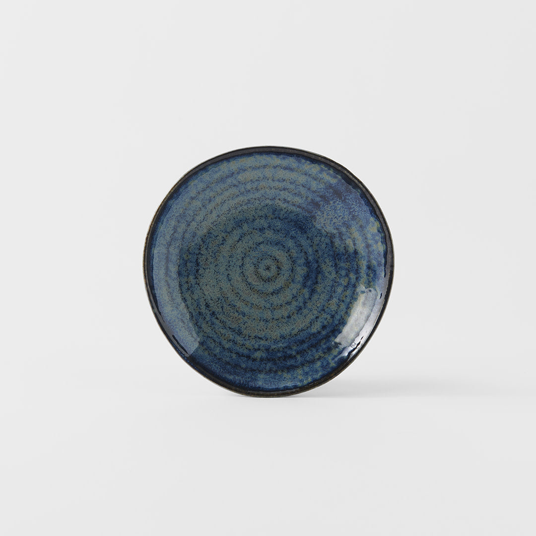 Premium Organic Shape Saucer – Kanso Indigo Blue Glaze 13.5cm