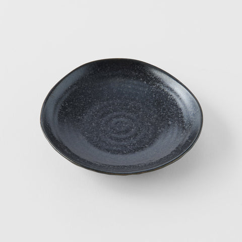 Premium 13.5cm Kanso Matte Black Glaze Organic Ceramic Saucer