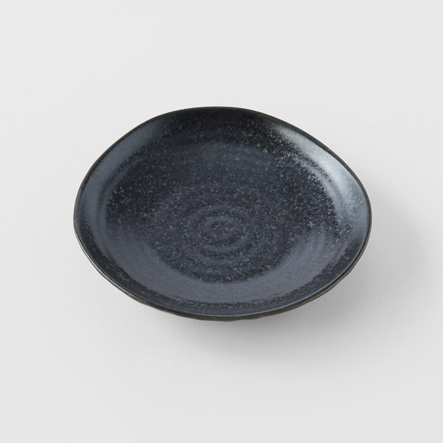 Premium 13.5cm Kanso Matte Black Glaze Organic Ceramic Saucer