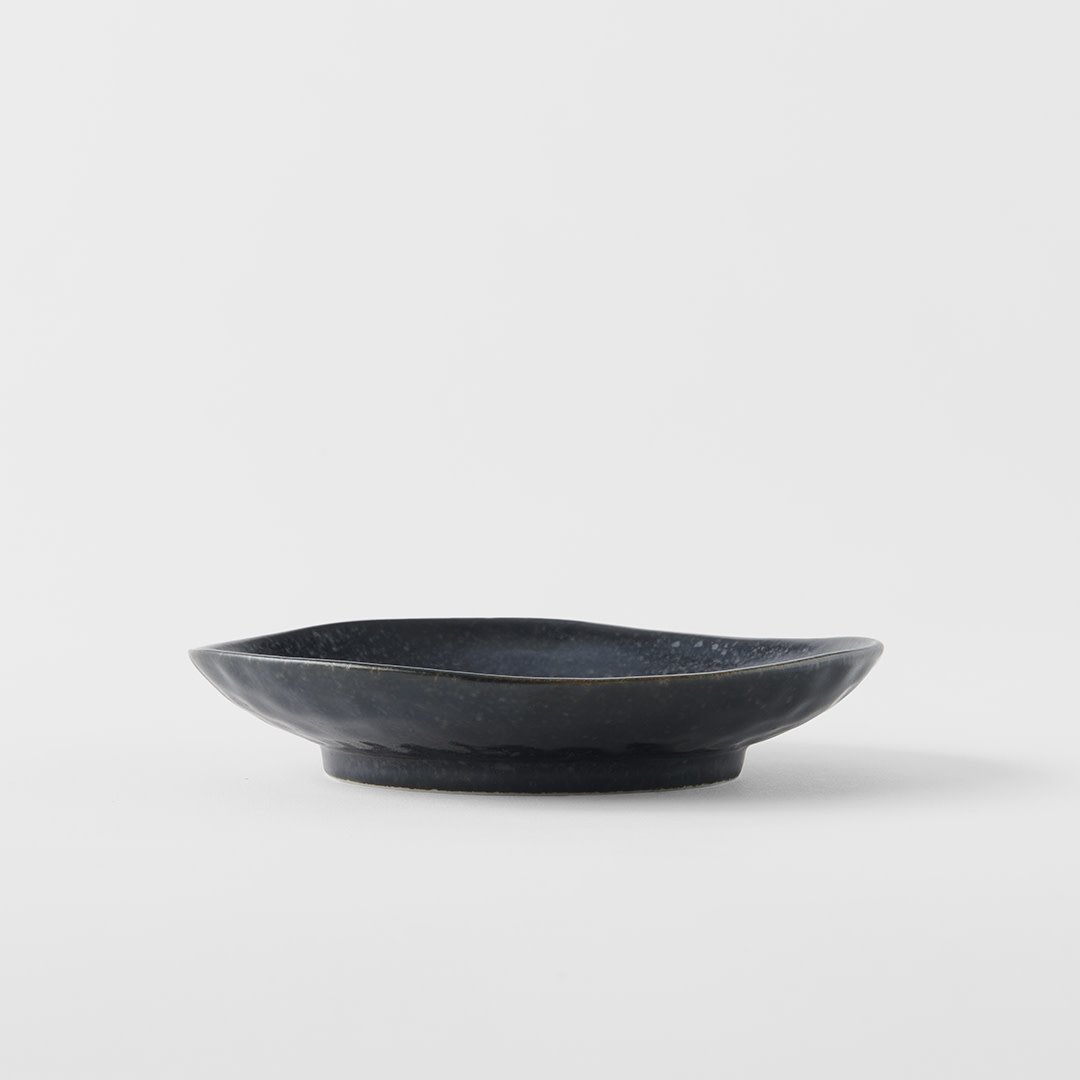 Premium 13.5cm Kanso Matte Black Glaze Organic Ceramic Saucer