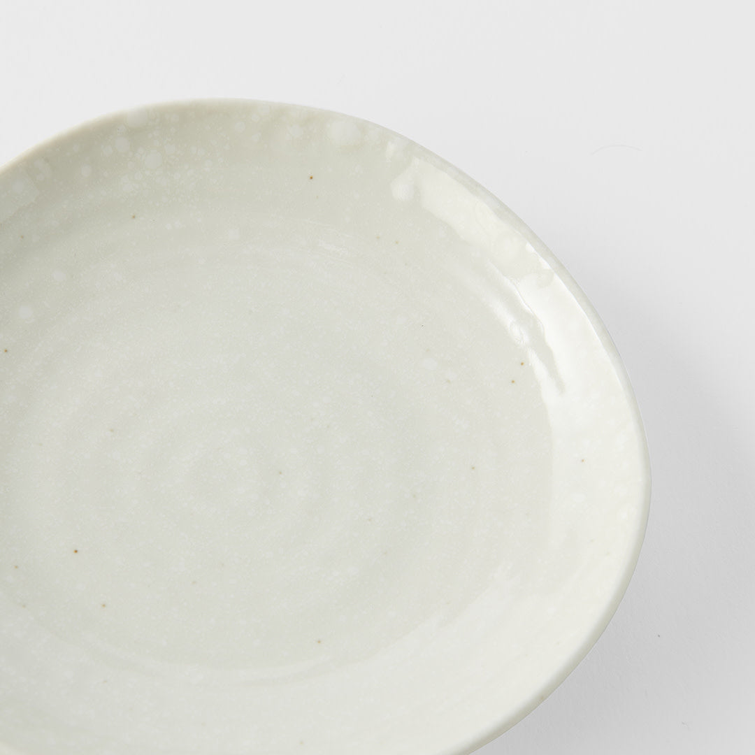 Kanso Soft White Glaze 13.5cm Organic Ceramic Saucer Dishwasher Microwave Safe