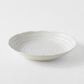 Premium 22cm White Spiral Glaze Ceramic Pasta Bowl 350ml Dishwasher Microwave Safe
